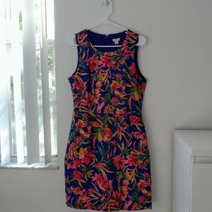 J. Crew Factory Printed Pleated Shift Dress
